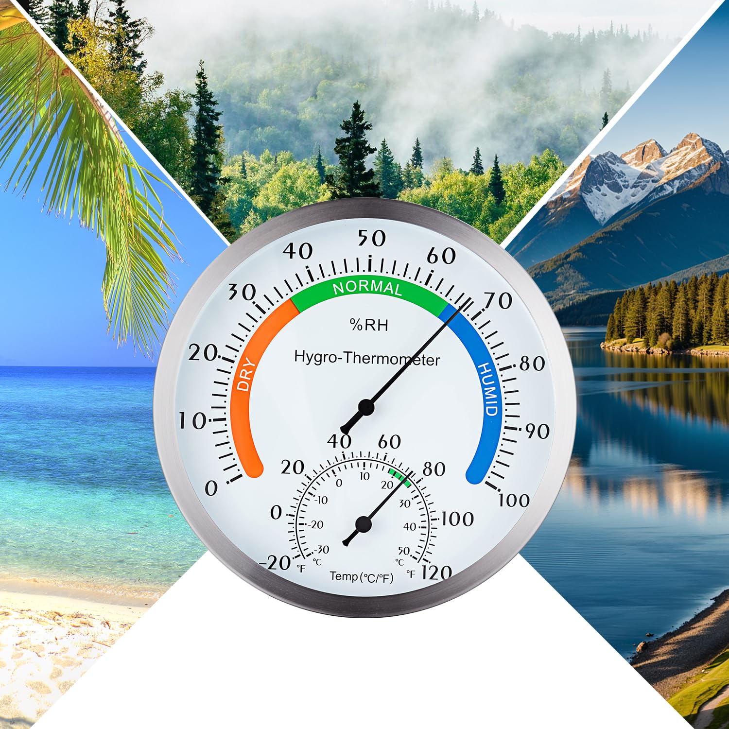 YingWing Hygro-Thermometer wall bracket and stand enable flexible placement.