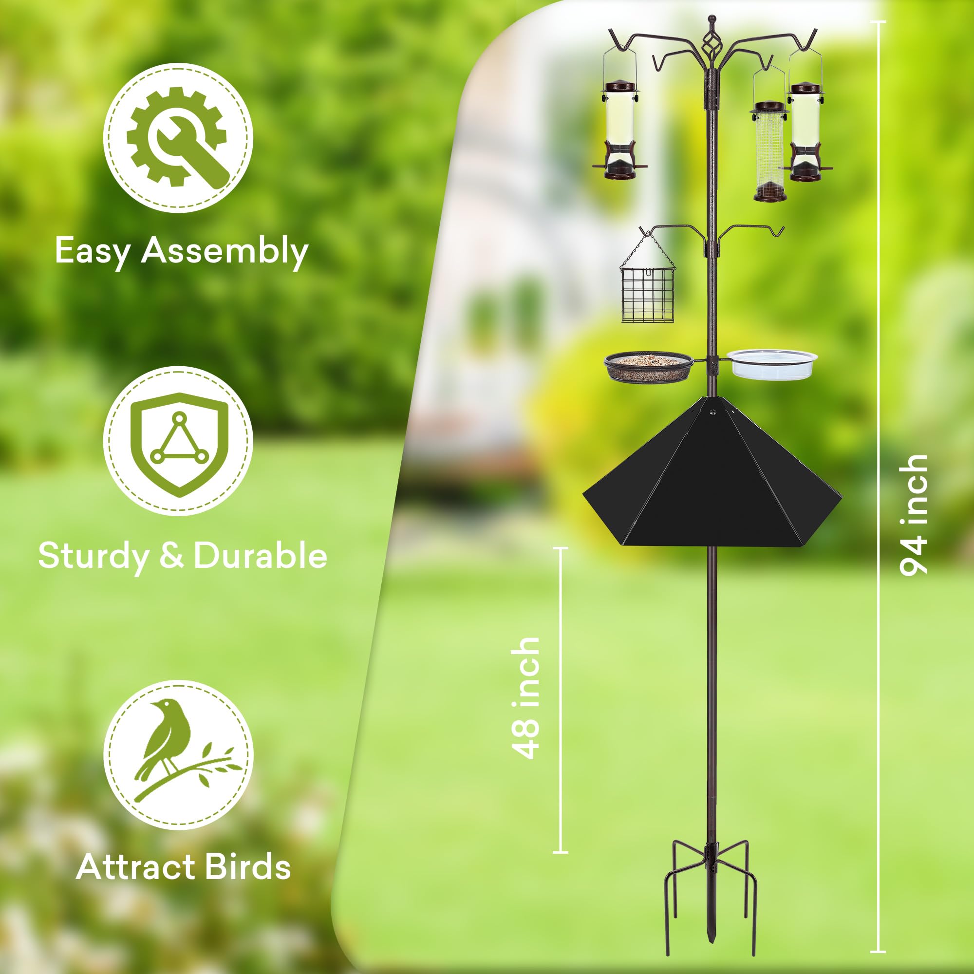 YINGYM 94-inch heavy-duty stand highlighting stability in outdoor spaces