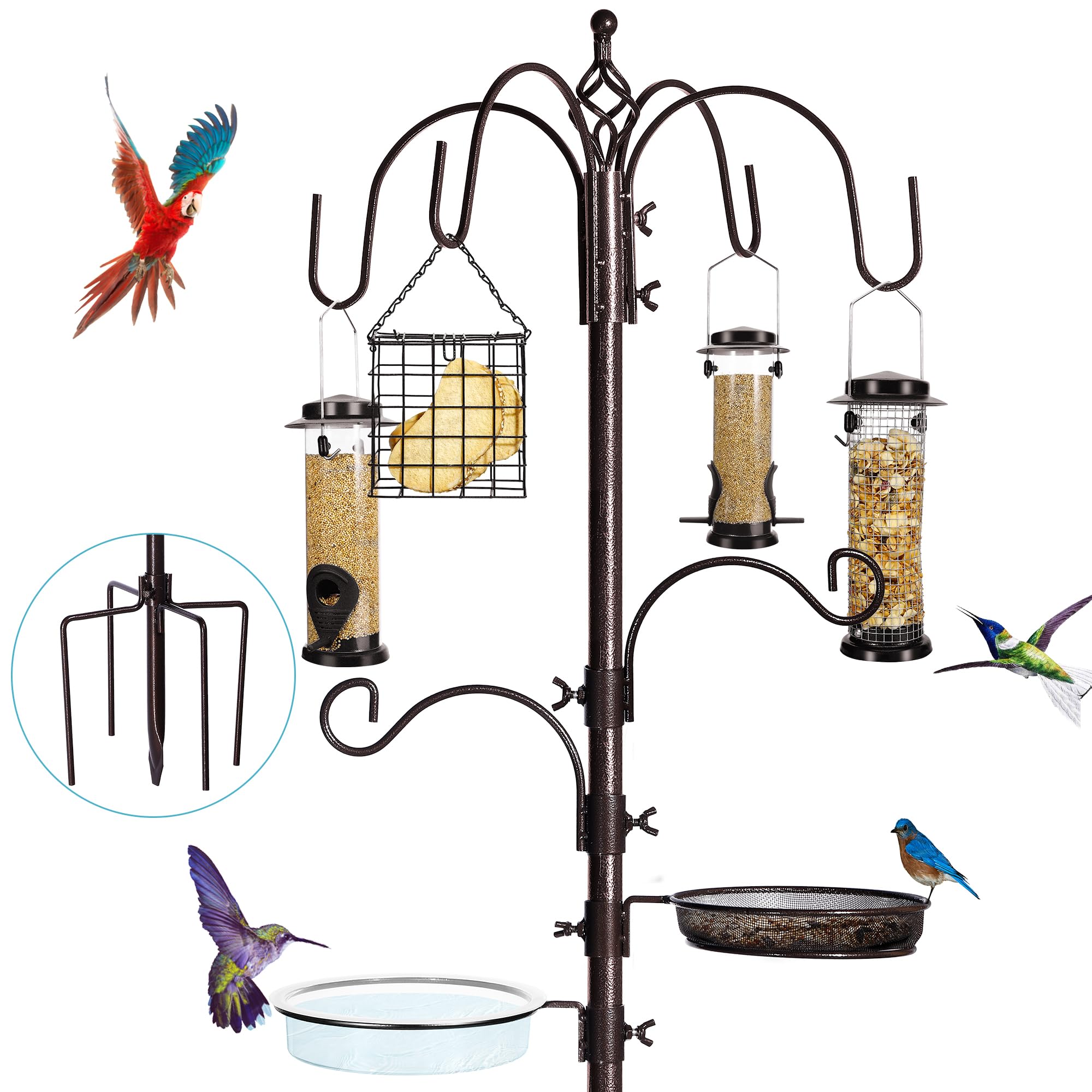 YINGYM 94-inch bird feeding station main pole offers sturdy garden support.