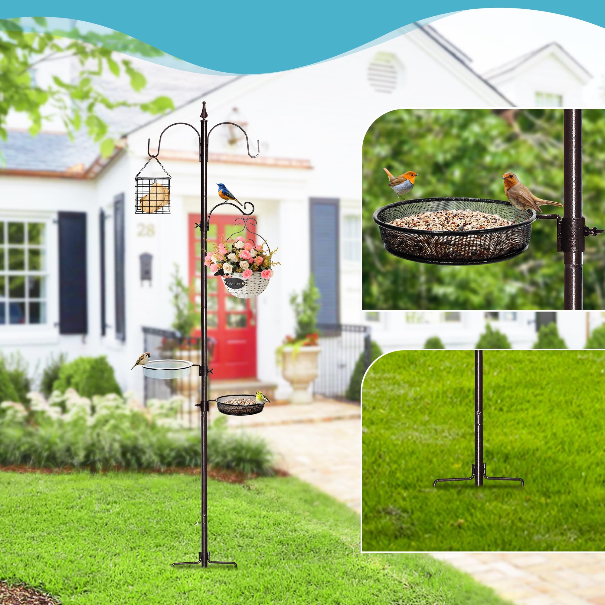 YINGYM bird-bath-bowl provides a refreshing water source for birds.
