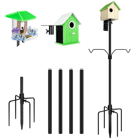 YINGYM Bird Feeder Pole shown in full 79-inch height for outdoor stability