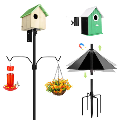 YINGYM 79-inch bird feeder pole for elevated, stable outdoor garden feeding.
