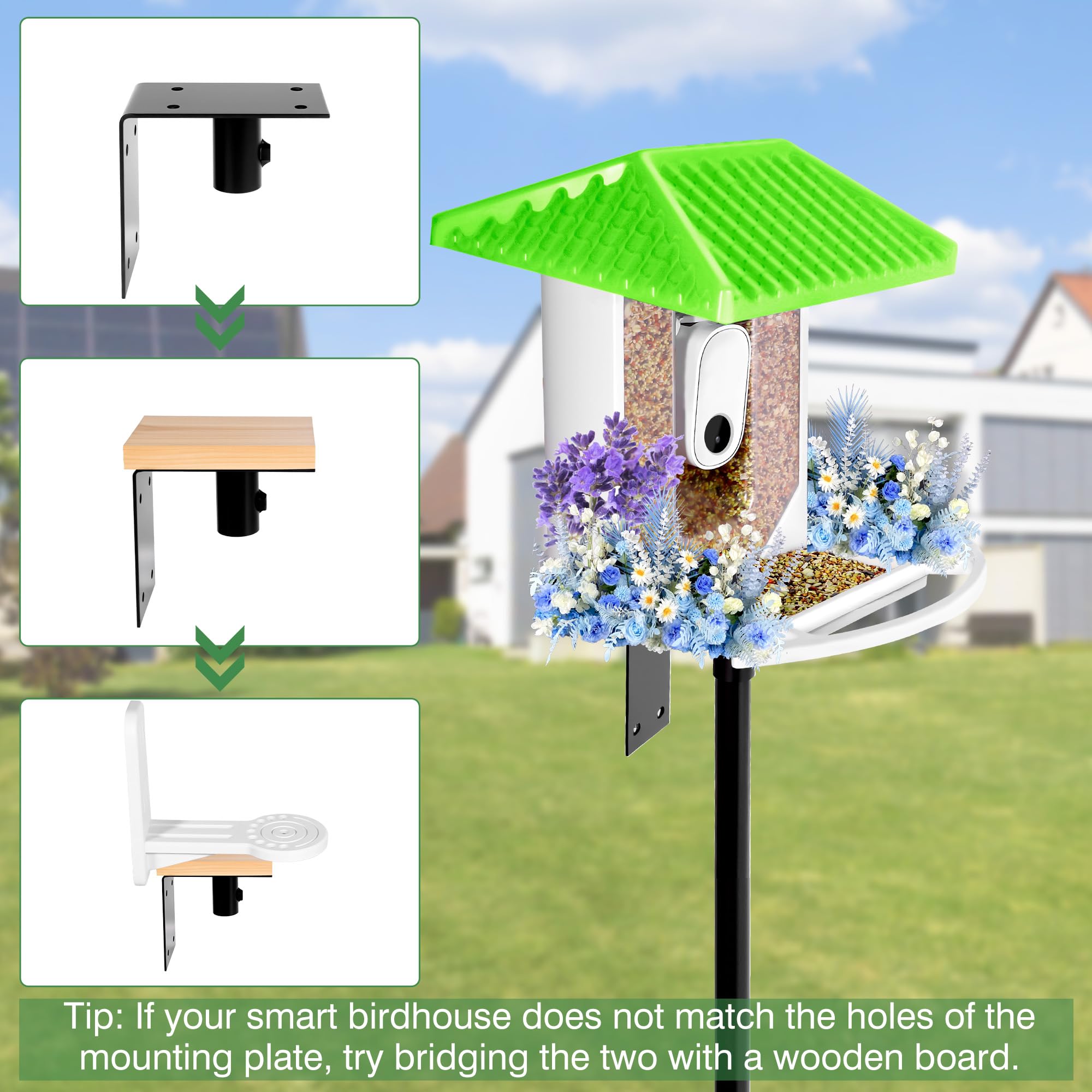 YINGYM sturdy metal construction of bird feeder pole for durability
