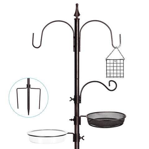 YINGYM bird-feeder-stand-77inch supports multiple accessories to attract local birds.