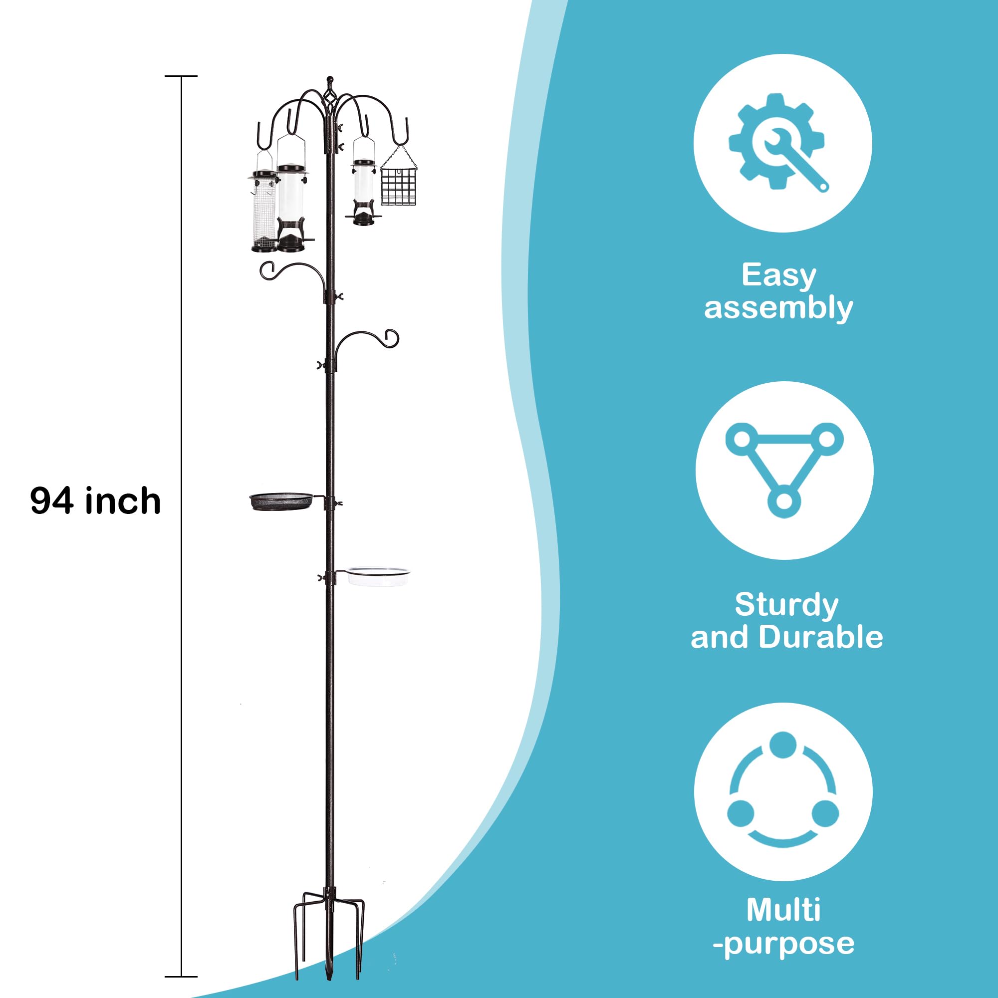 YINGYM four feeders with mesh tray provide varied feeding options.