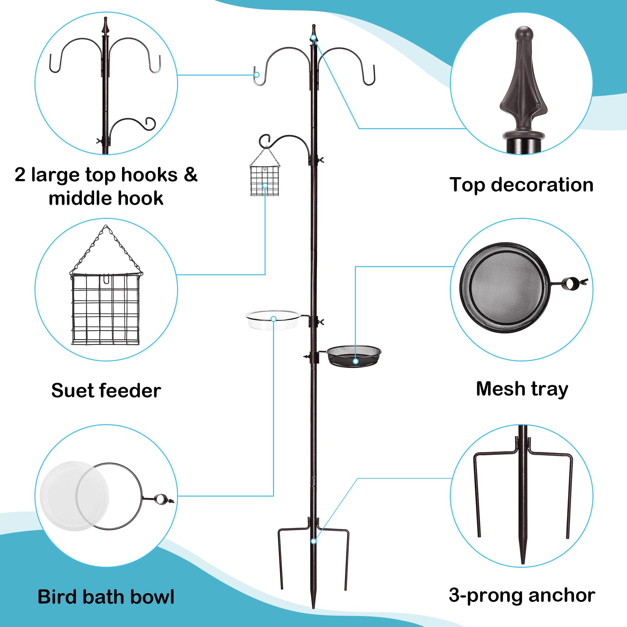 YINGYM mesh-tray collects fallen seeds for simple cleaning.