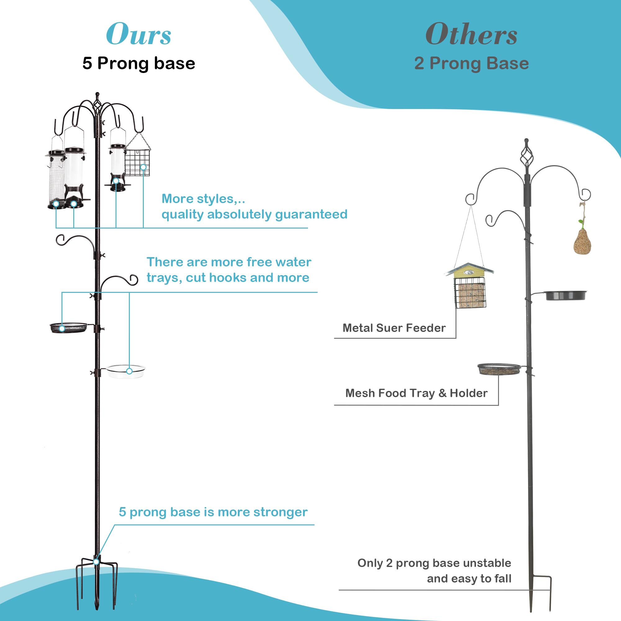YINGYM rust-resistant coating keeps the pole durable through seasons.