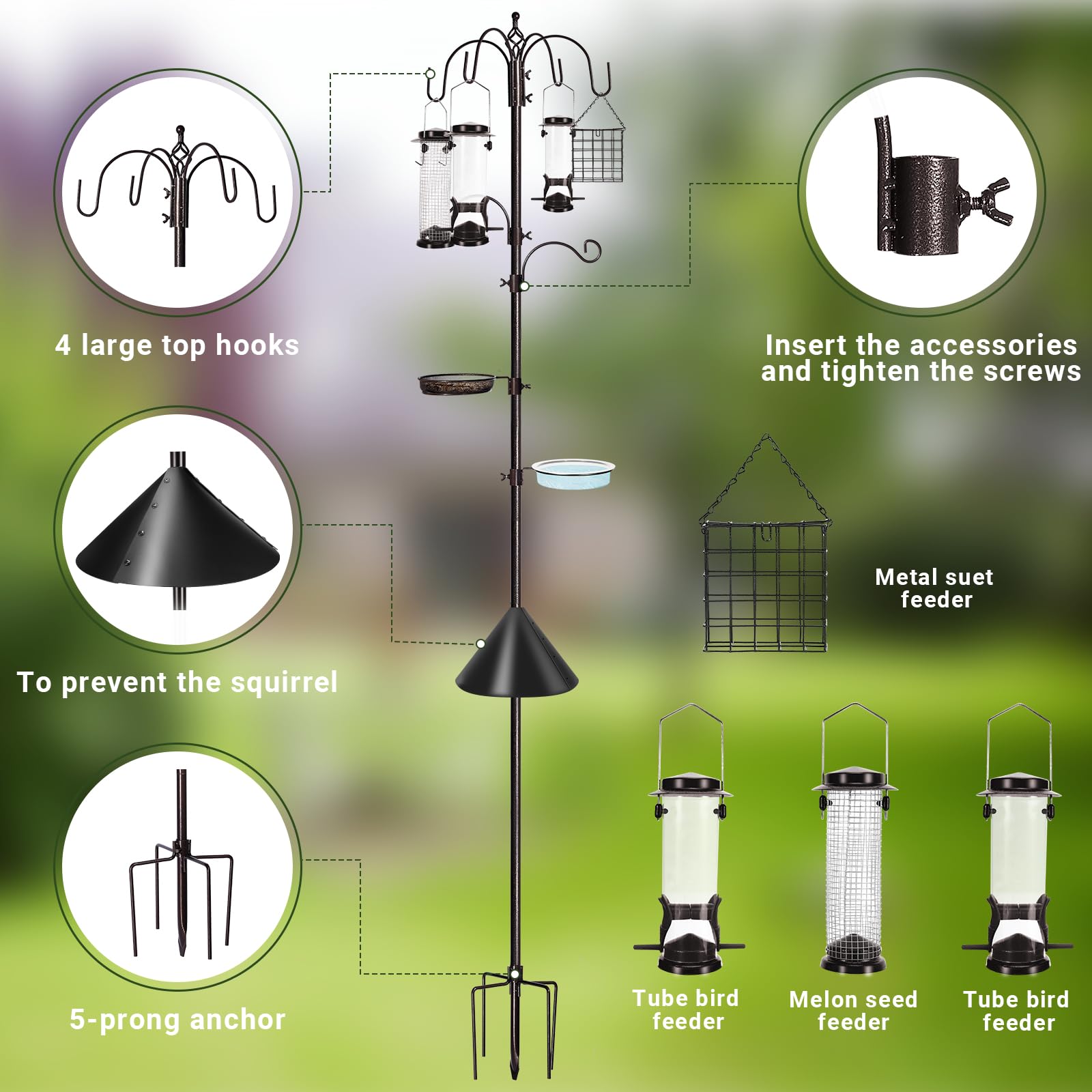 YINGYM squirrel guard baffle protects feeders from nuisance animals