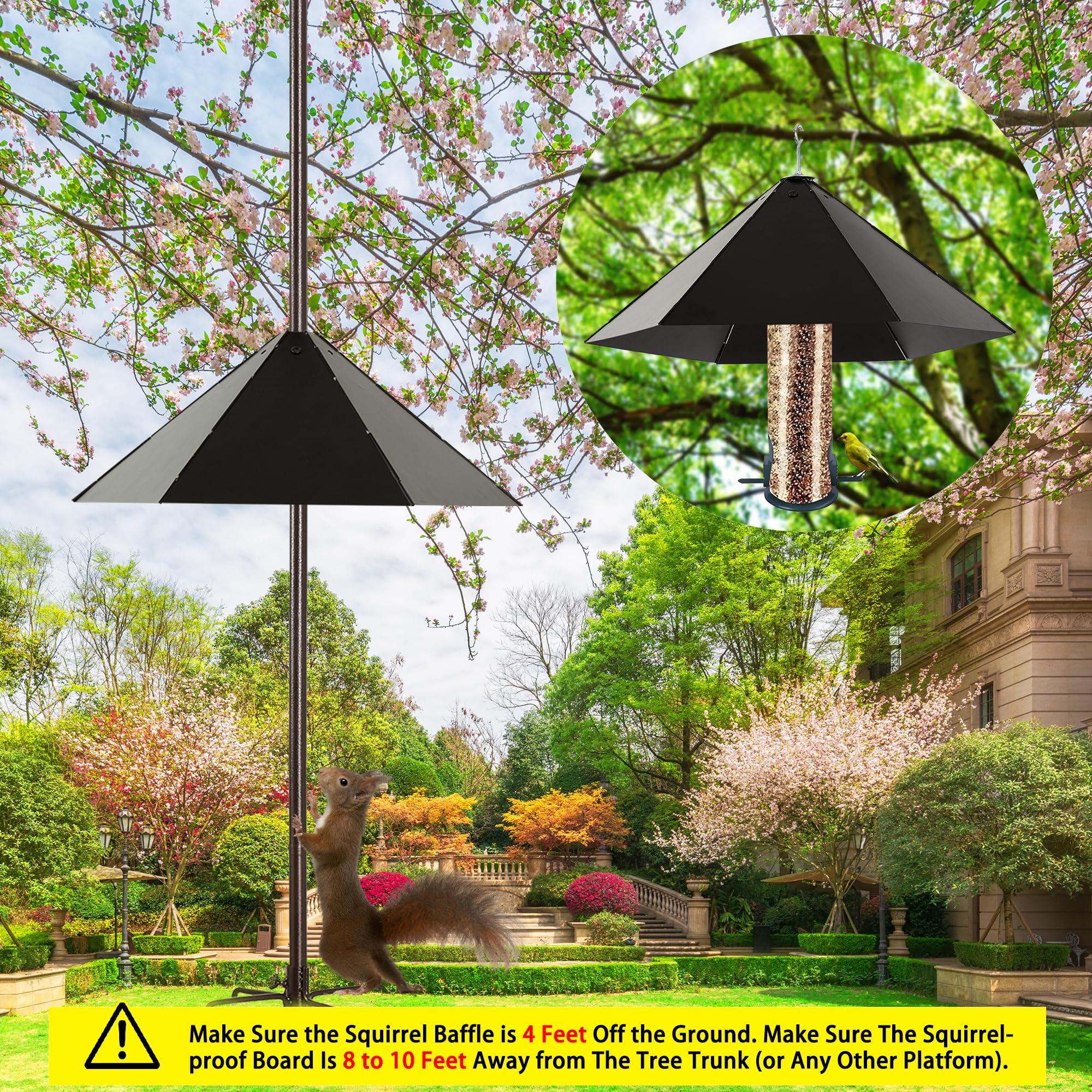 YINGYM two-pack offers protection for multiple bird feeders at once.