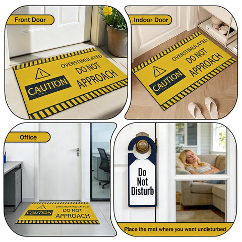 Yinhua bright yellow front door mat adds cheery curb appeal to entryways.