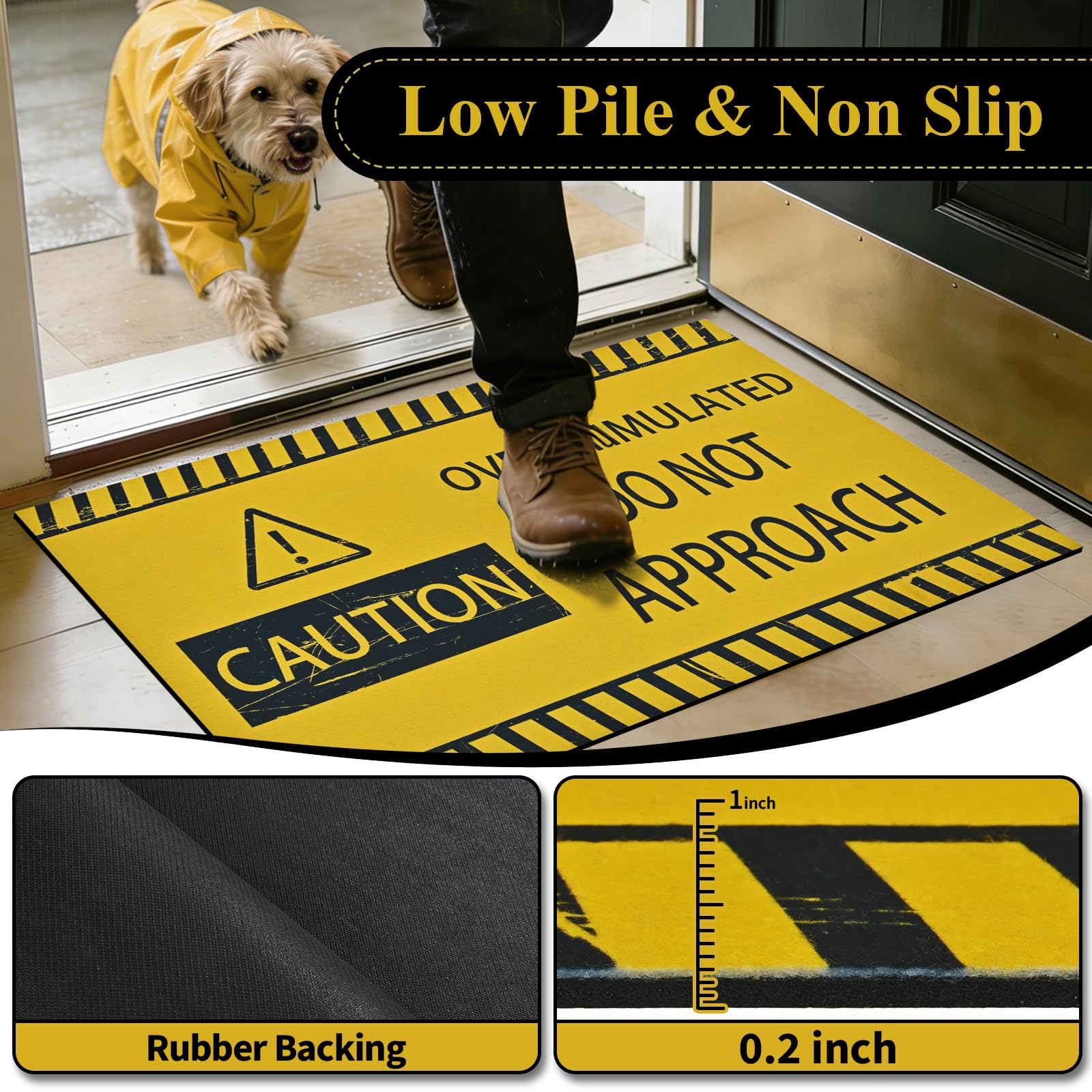 Yinhua low-profile 0.2 inch mat clears doors easily and reduces bumping.