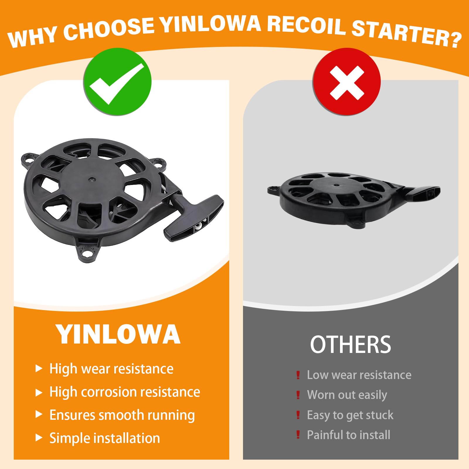 Yinlowa heavy-duty ABS pull rope for rugged outdoor use