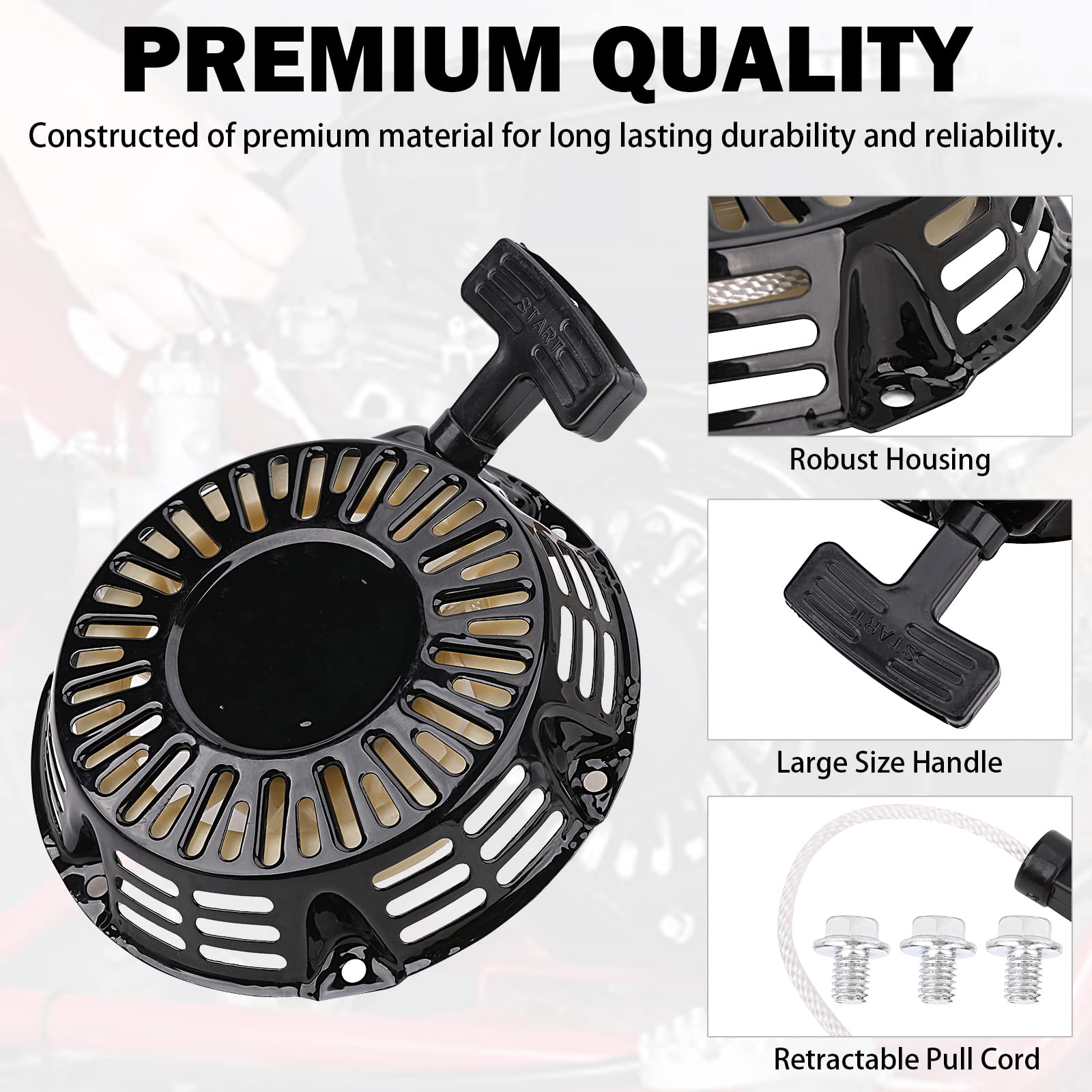 Direct bolt-on installation on compatible engines with Yinlowa pull start