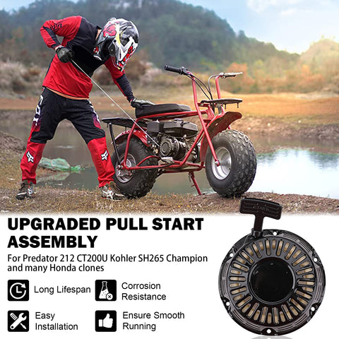 In-use shot of Yinlowa Predator 212 pull start during engine start