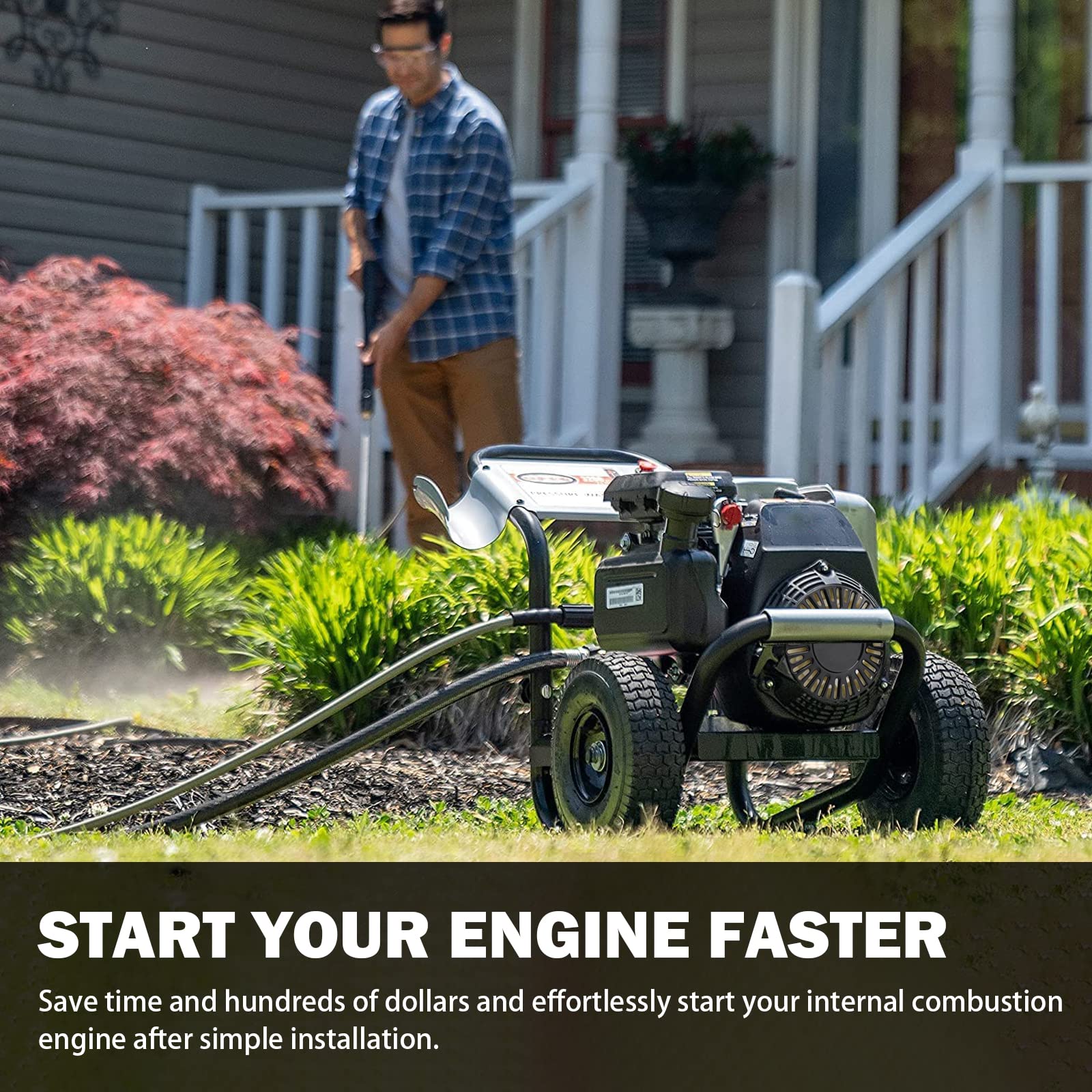 Ergonomic handle on Yinlowa Predator 212 pull start ensures comfortable grip