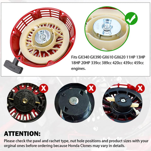 Yinlowa recoil starter for Honda GX620 assembly fits multiple engines.