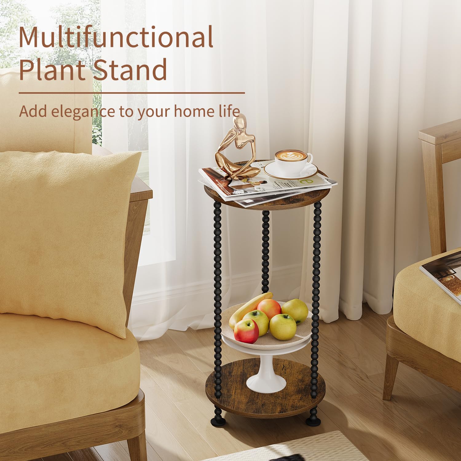 YINMIT non-slip foot pads protect floors and stabilize the stand.