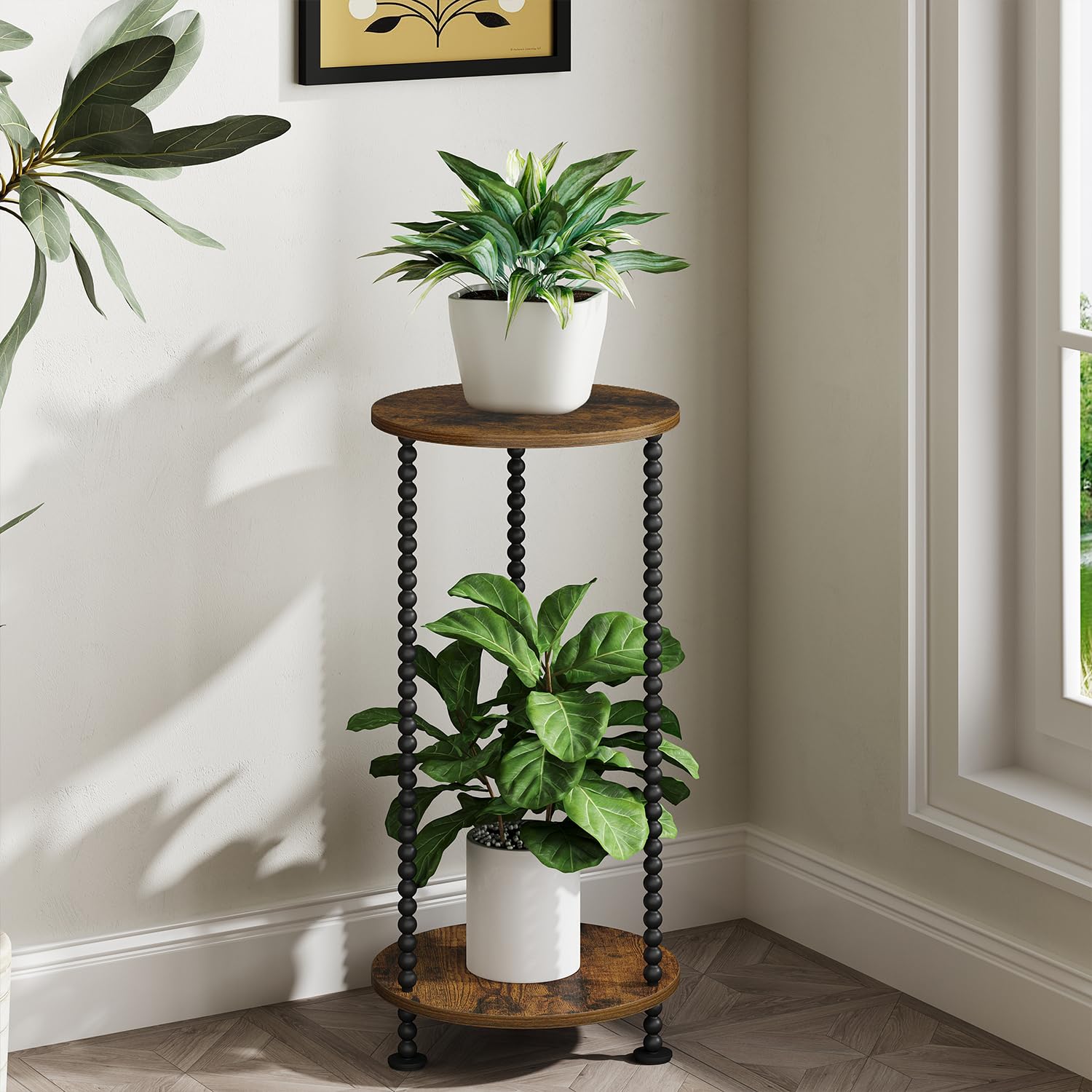 YINMIT particleboard tray keeps planters organized without clutter.