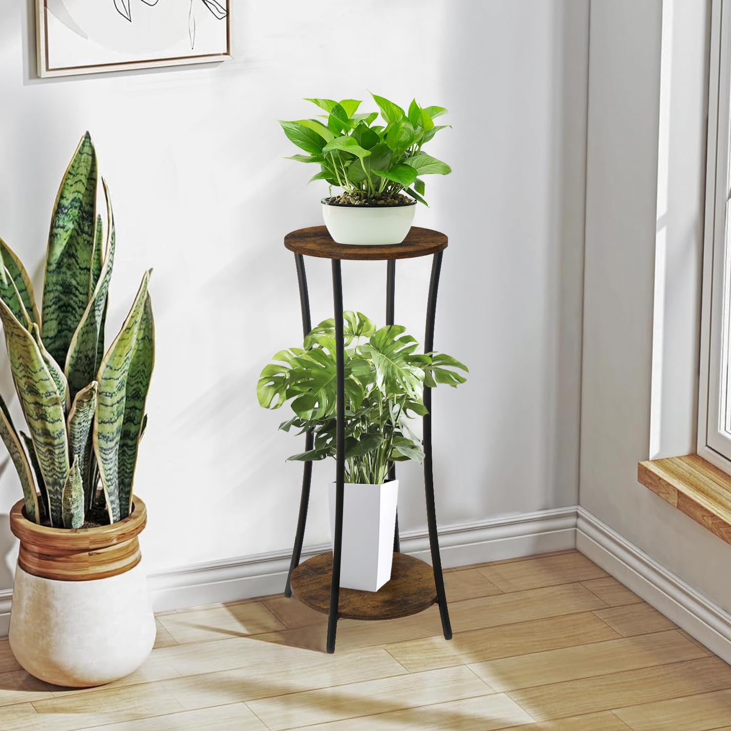 YINMIT plant stand corner fit demonstrates space-saving placement.