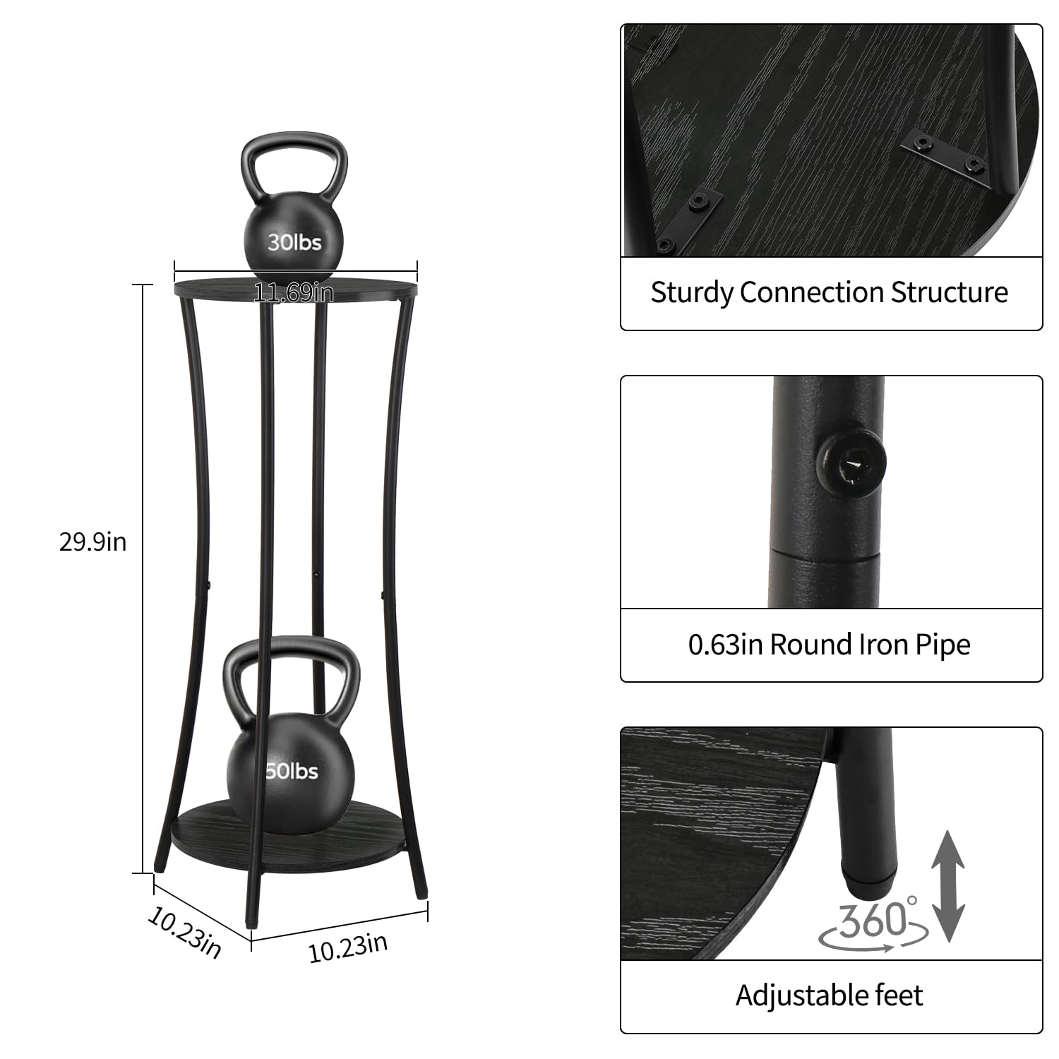 YINMIT round plant stand corner setup suitable for balconies and apartments.