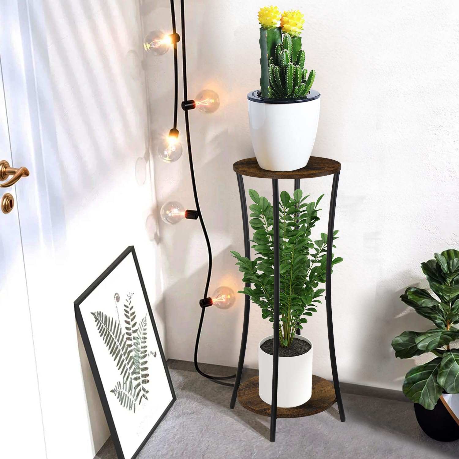 YINMIT plant stand features durable iron tubes for sturdy indoor display.