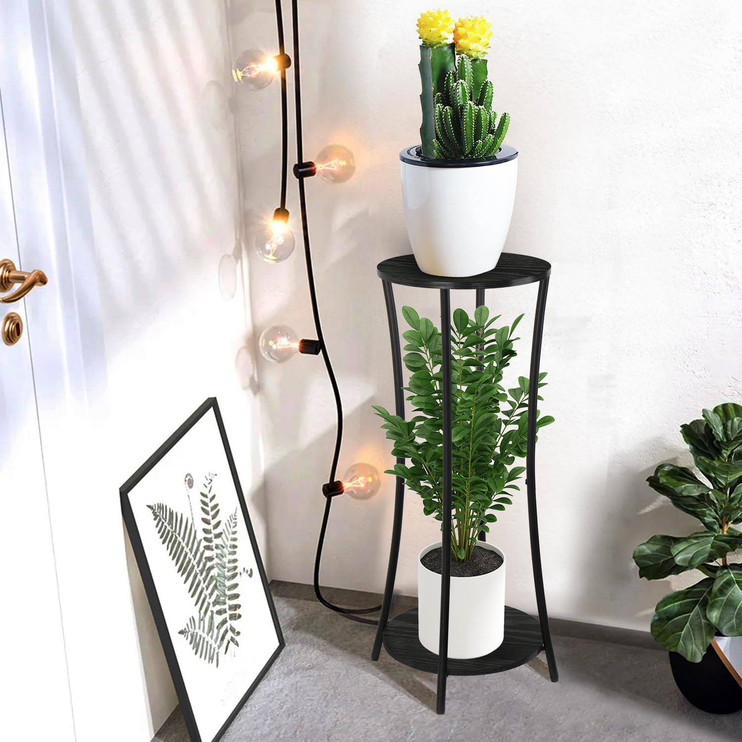 YINMIT round plant stand small-space solution fits compact rooms.