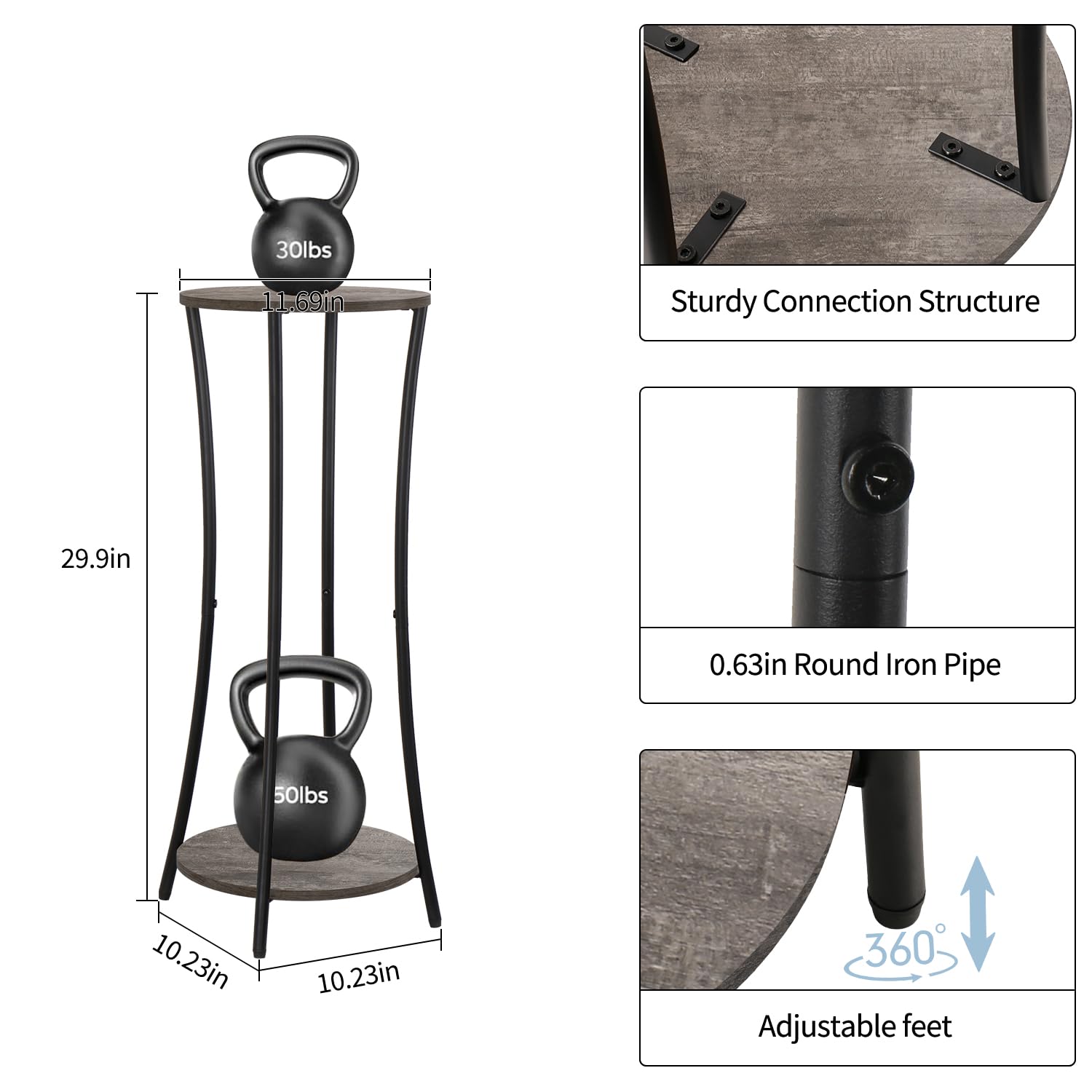 YINMIT two-tier display lets you mix plant heights for depth.