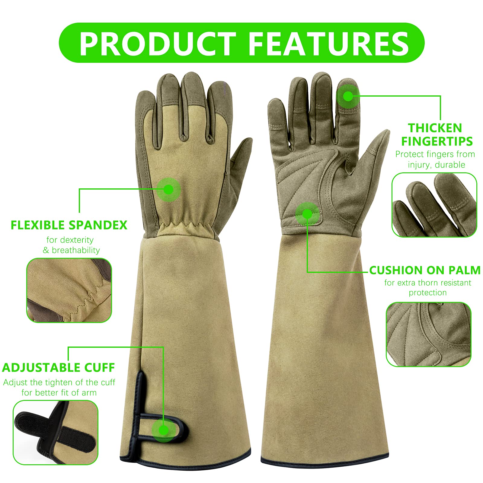 Yionaiyi durable puncture-resistant fabric withstands thorny yard work.