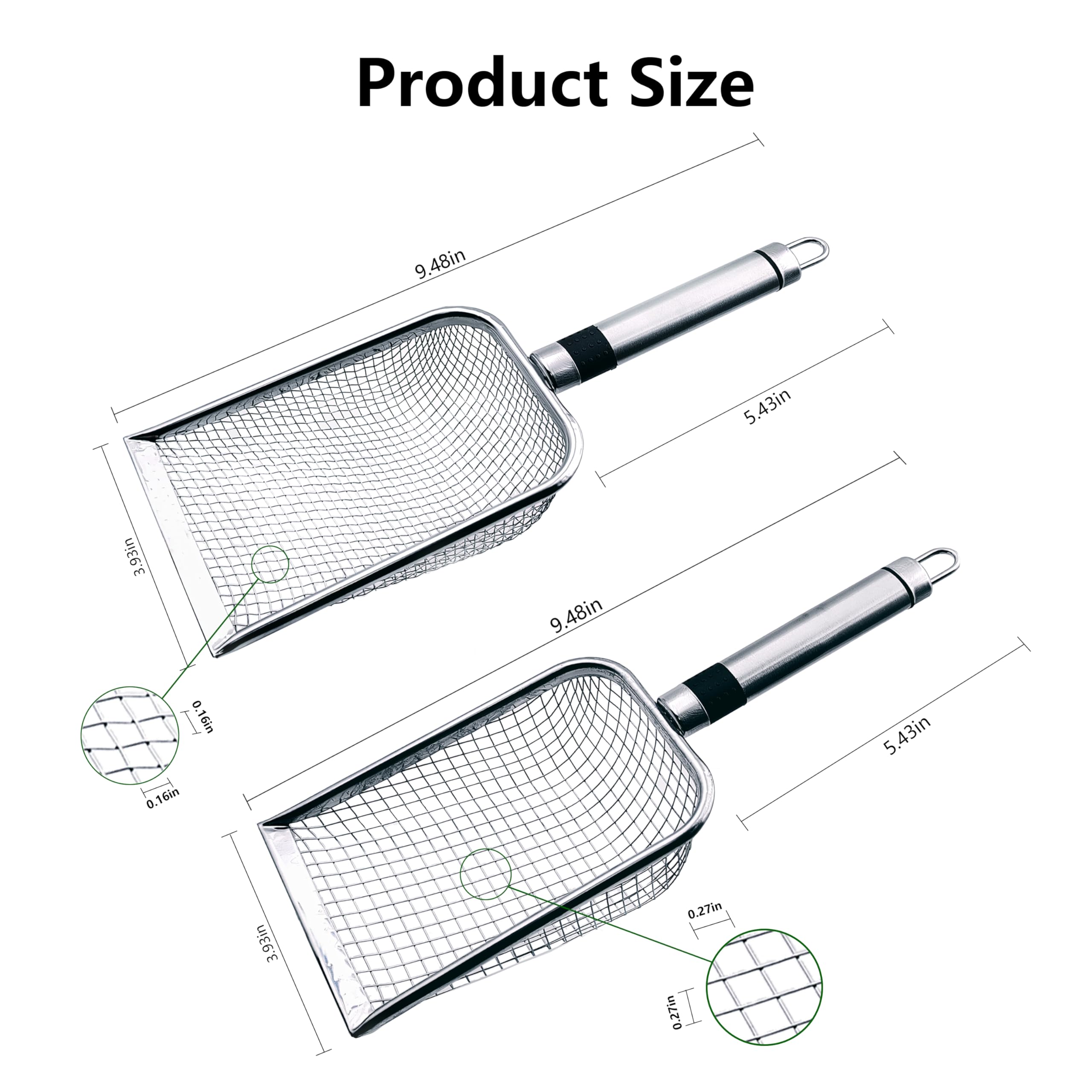 Yiqianhome stainless steel handle detail shows durable construction for daily sifting
