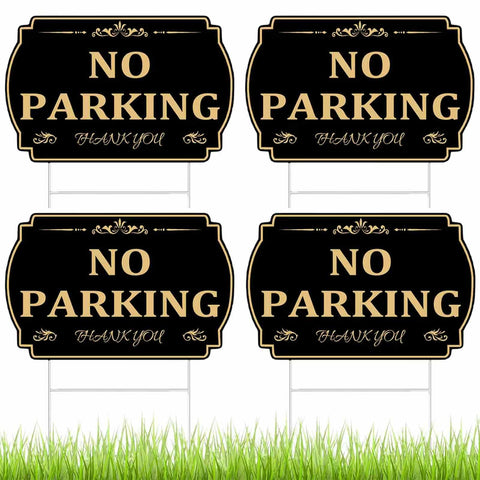Yiqiying no parking sign 12x8 with pole for clear lawn visibility
