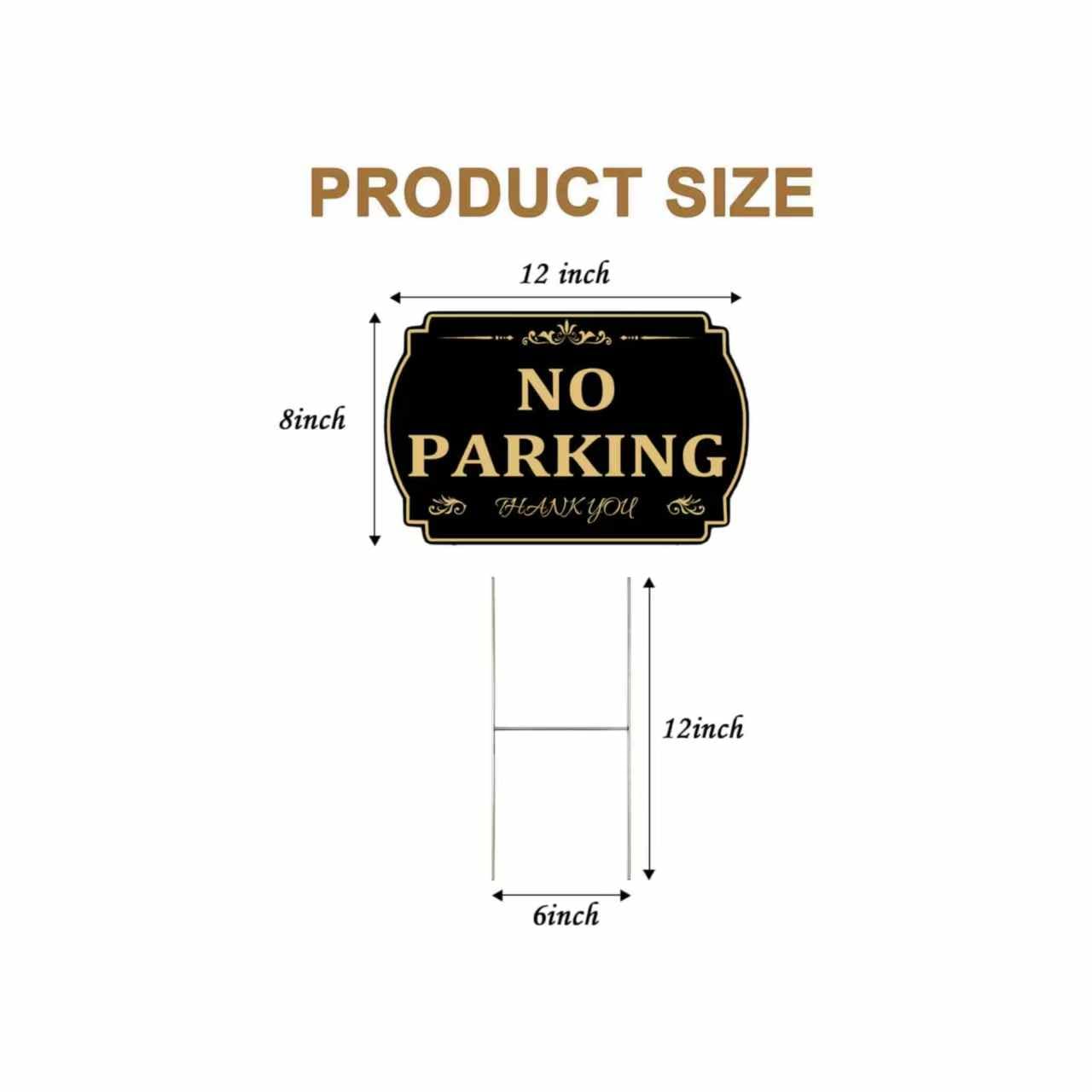 Yiqiying yard sign black gold for curb appeal and clear parking notice