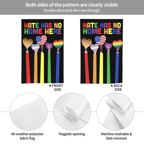 YISDZSW Pride garden flag showing textured polyester for durability
