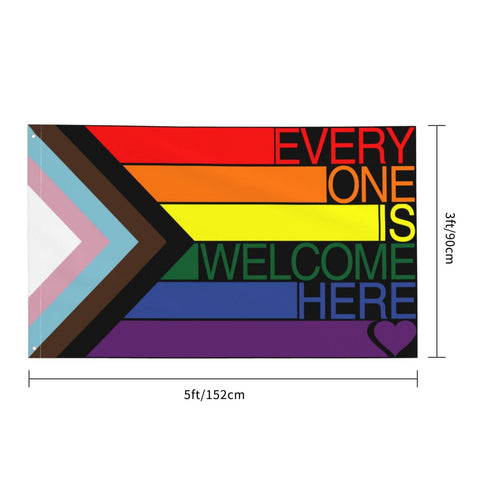 YISDZSW Progress Pride Flag brass grommets for easy hanging on poles and walls.