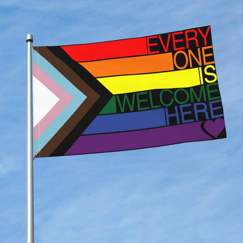 YISDZSW Progress Pride Flag vibrant colors highlight inclusive pride celebrations outdoors.