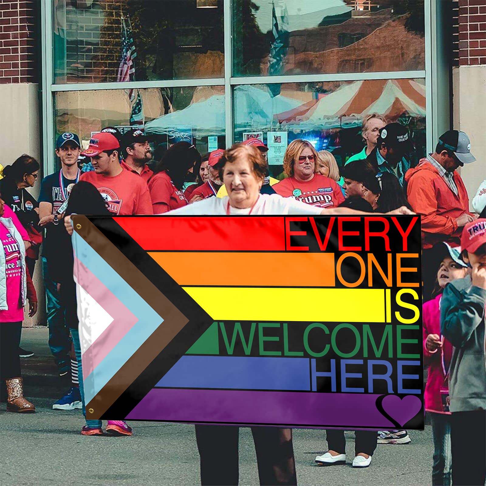 YISDZSW Progress Pride Flag large 3x5 ft makes outdoor gatherings feel welcoming.