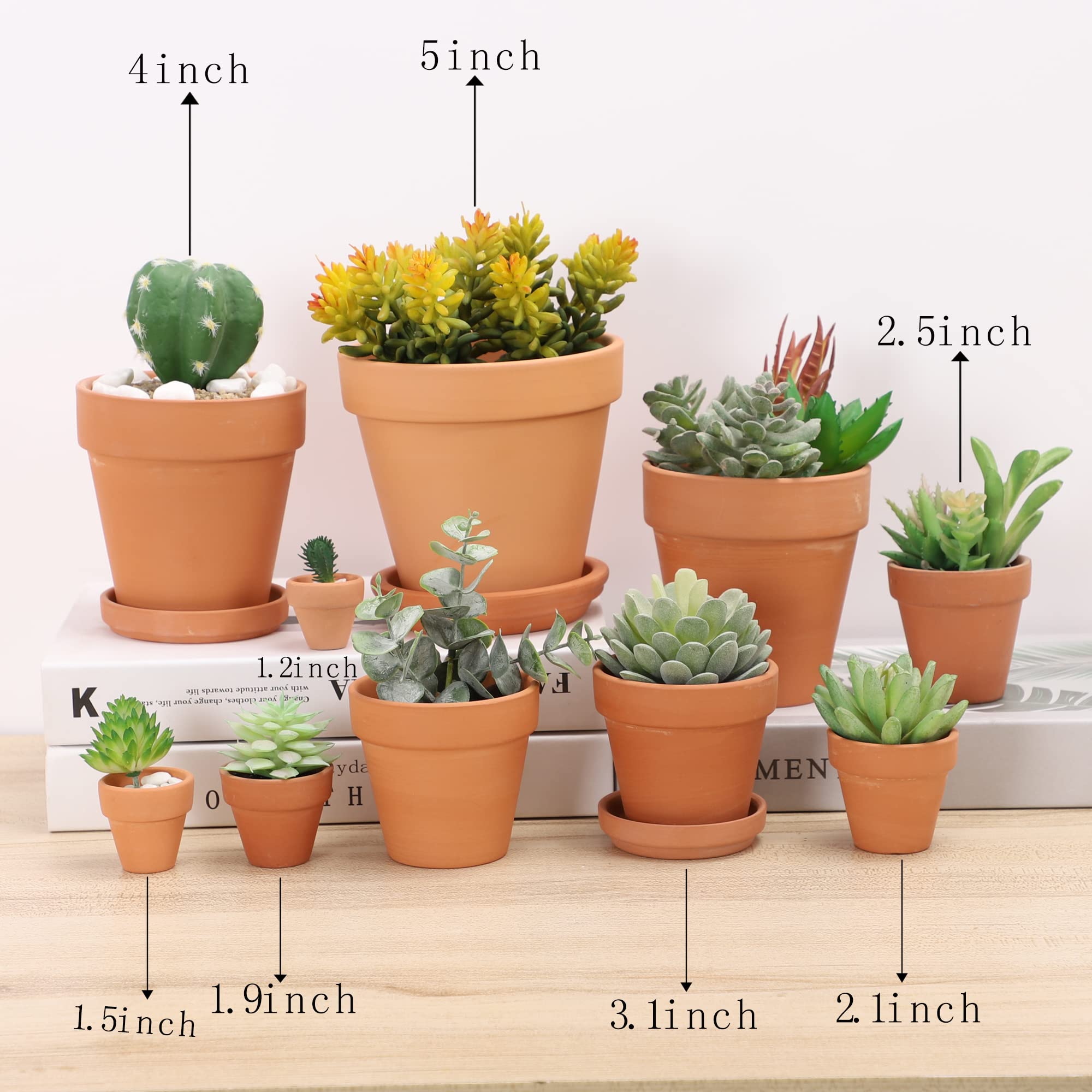 Yishang 1.9 inch pot on a shelf with natural clay finish.