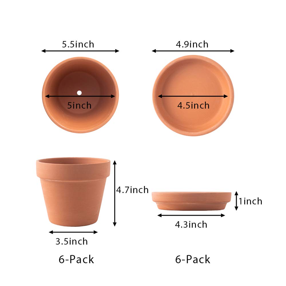 Yishang 6-pack large clay pots with durable packaging protecting plants during shipping