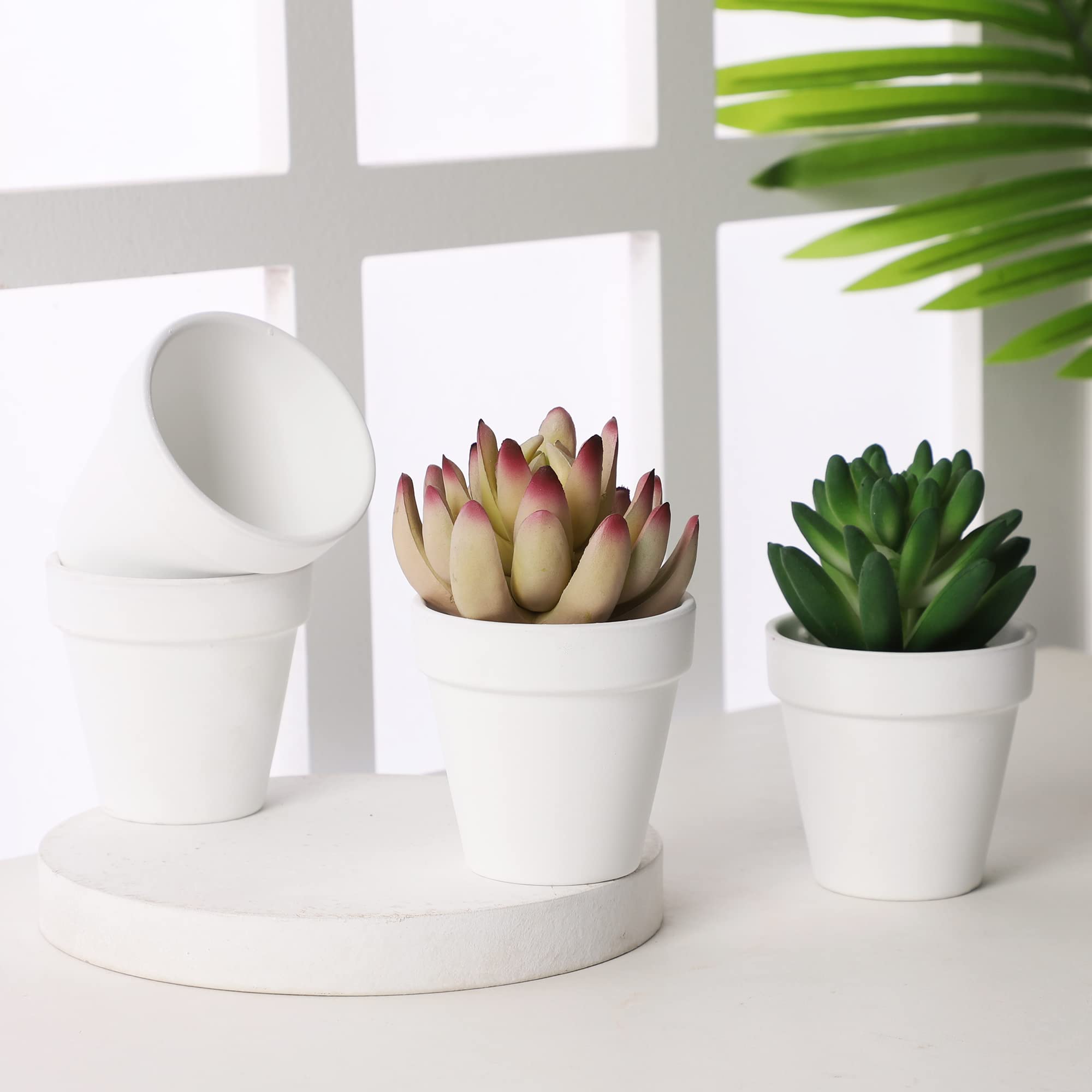 Yishang 12-pack white terracotta pots for DIY decor projects