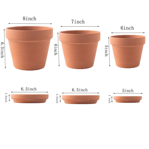Yishang terracotta pot with saucer set keeps surfaces clean and tidy.
