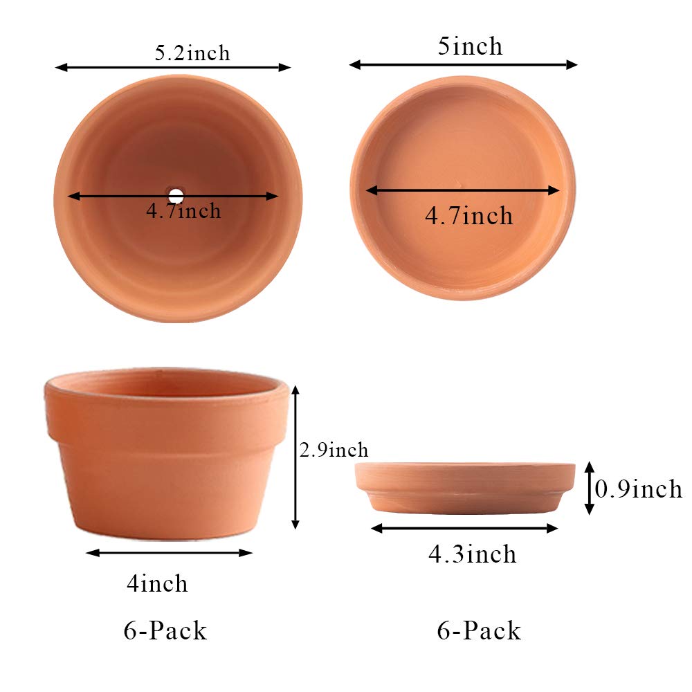 Yishang terracotta pot with saucer protects floors from moisture