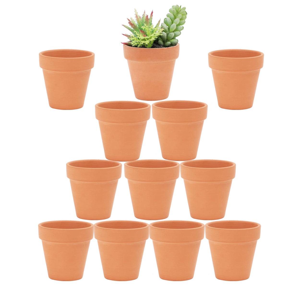 Yishang 2.5-inch terracotta pot with drainage hole for seedlings and succulents.