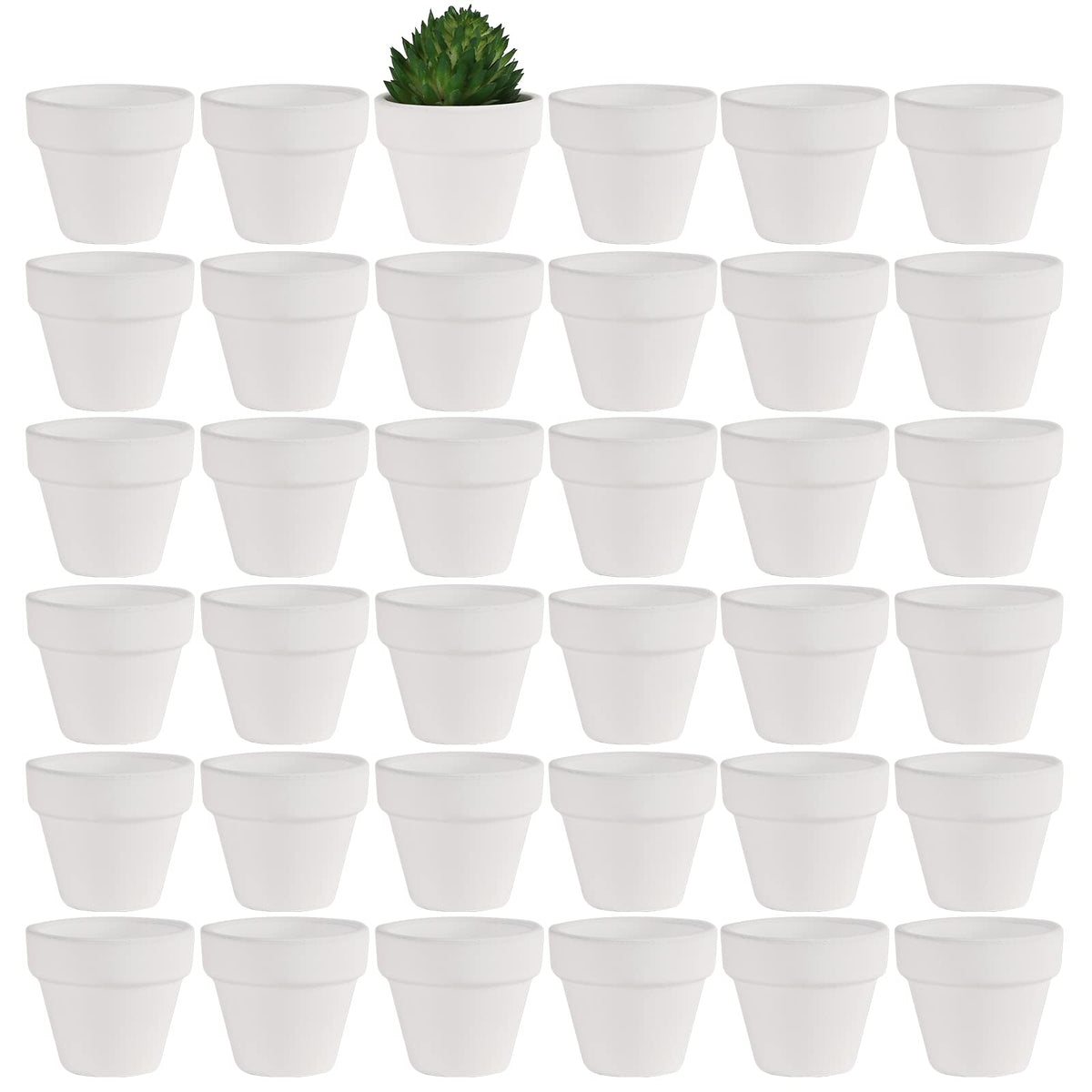 Yishang tiny white terracotta pot with 1.9 inch diameter for tiny succulents.