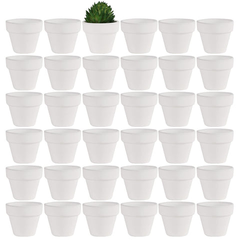 Yishang tiny white terracotta pot with 1.9 inch diameter for tiny succulents.