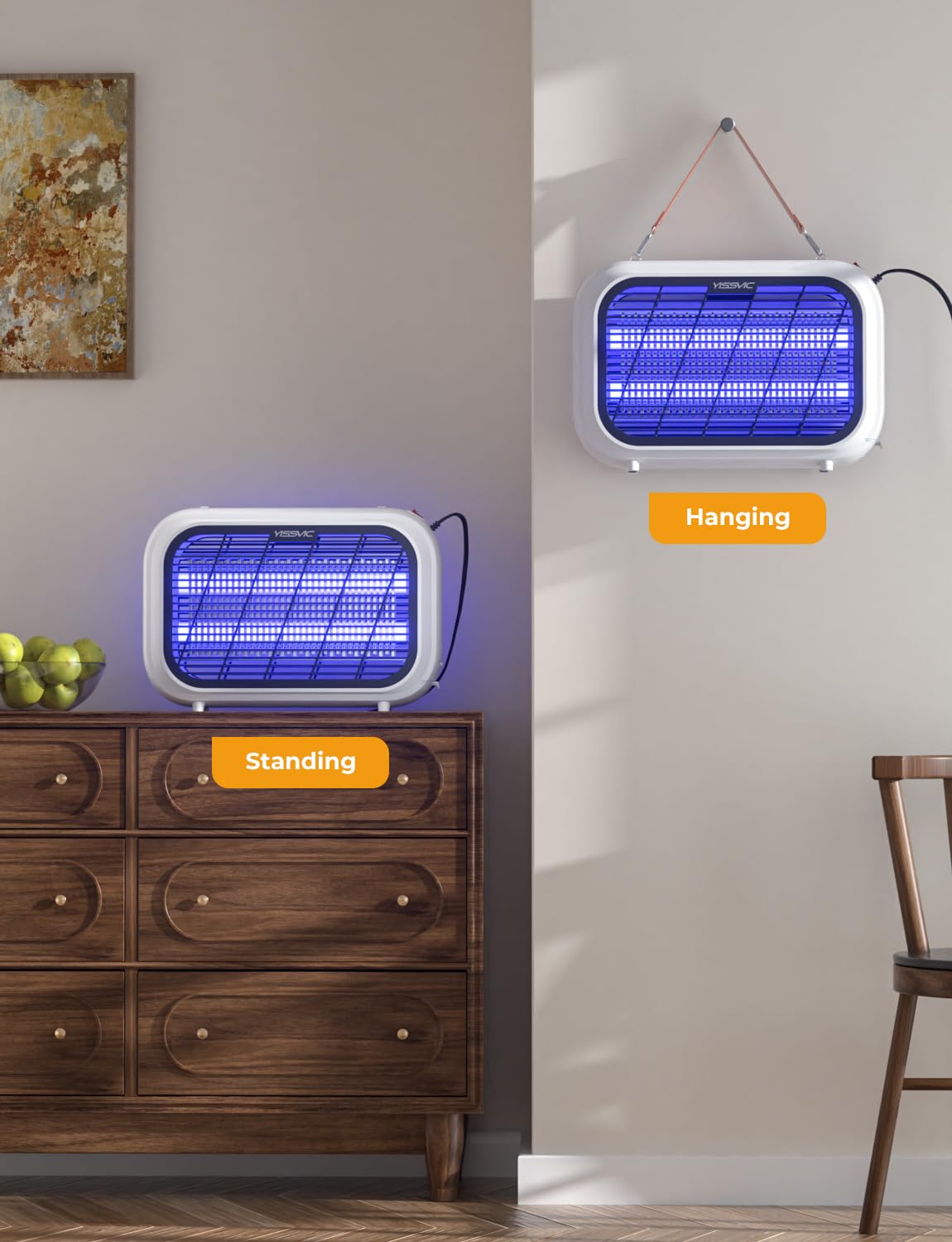 YISSVIC 20W indoor bug zapper dense mesh for safe operation