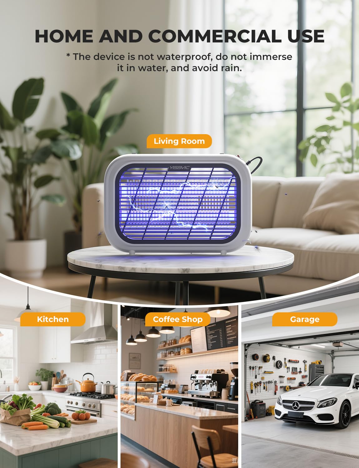 YISSVIC 20W indoor bug zapper with collection tray for easy disposal