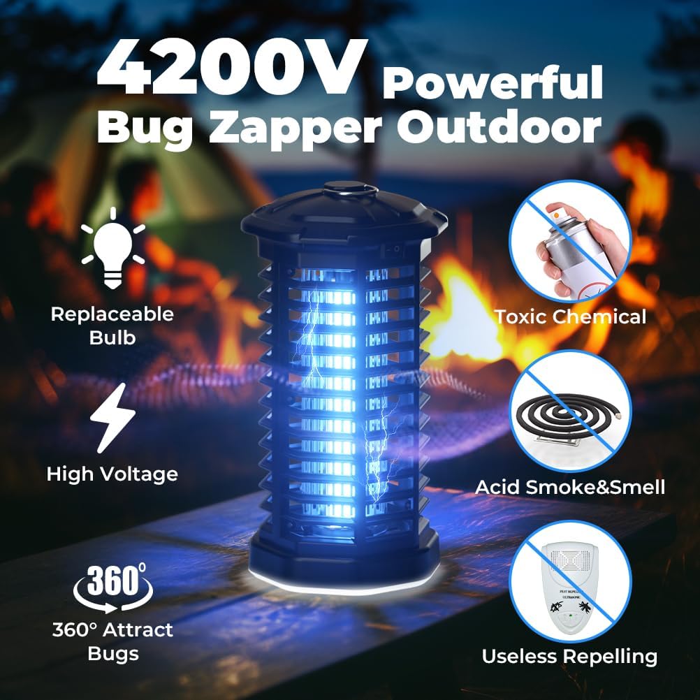 YISSVIC bug zapper with 6ft power cord for flexible placement