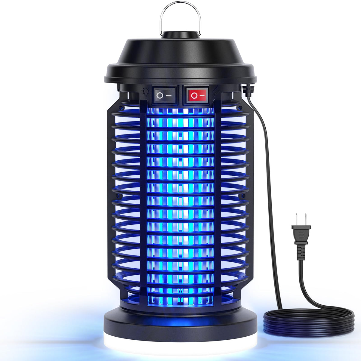 YISSVIC Bug Zapper outdoor LED attract captures insects at night with bright illumination.