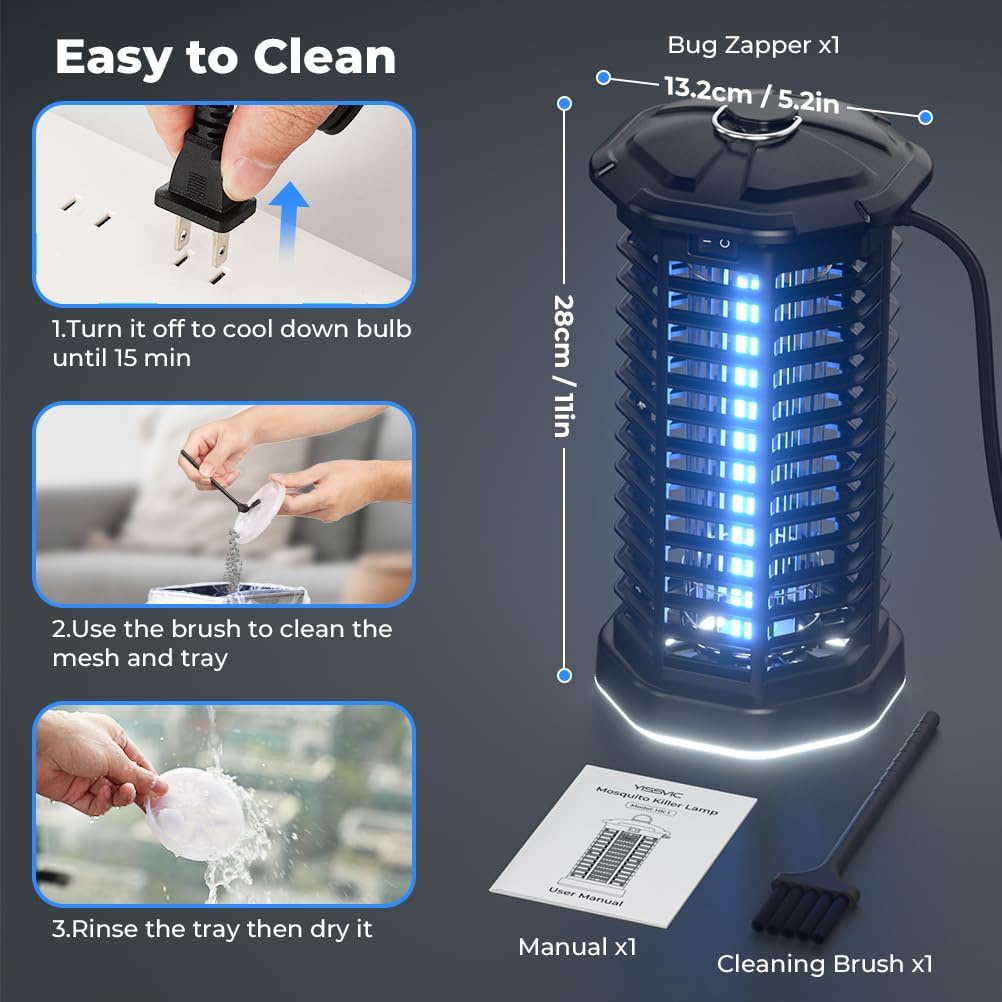 YISSVIC electric bug zapper operates quietly during use