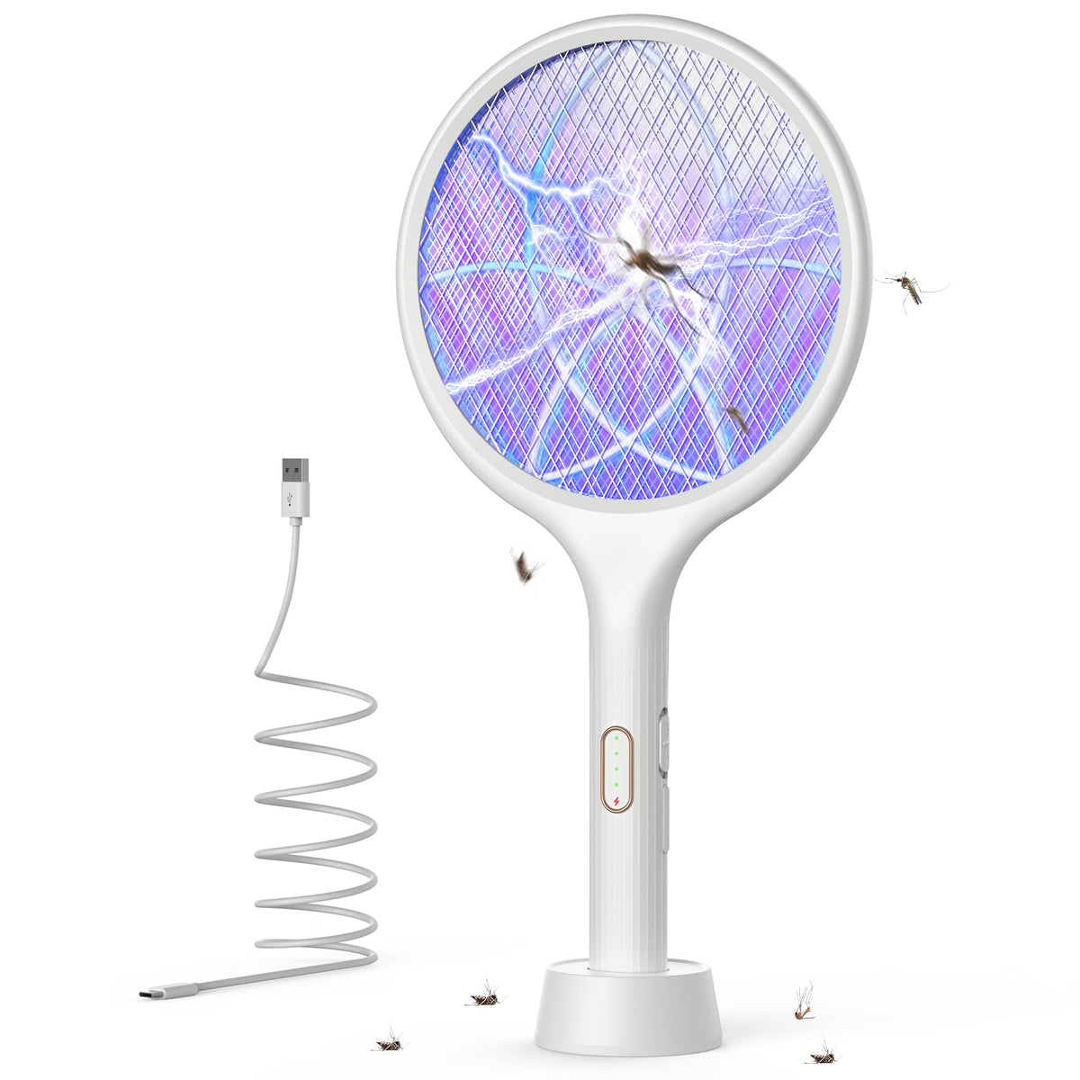 YISSVIC electric fly swatter base attracts pests for quick zap.