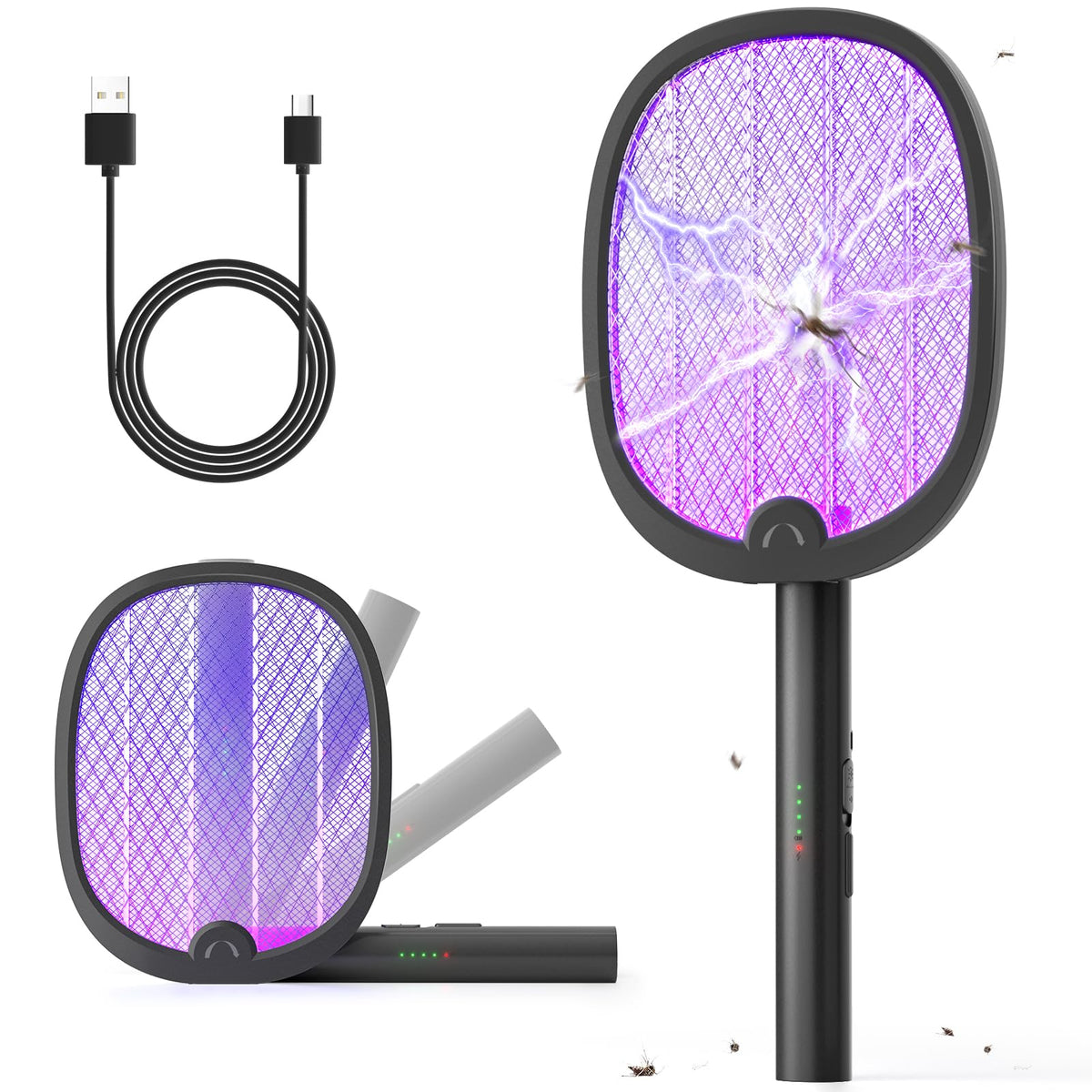 YISSVIC electric fly swatter foldable racket for compact storage.